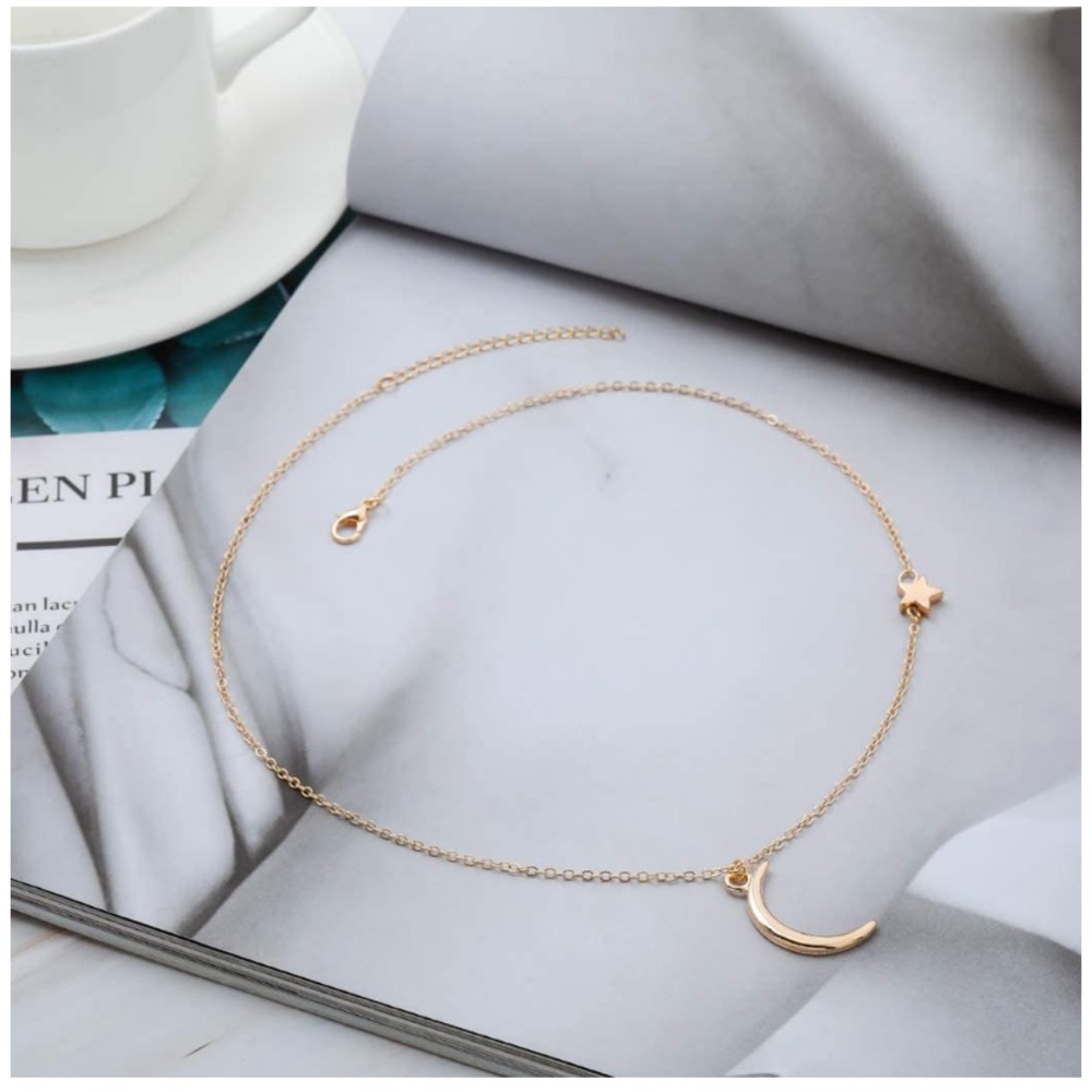 Gold Moon and Star Necklace 🌙💫